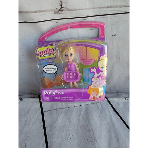 Polly Pocket 3 Inch Doll w/ Dessert Tray Hearts NEW X1504 - Picture 1 of 4
